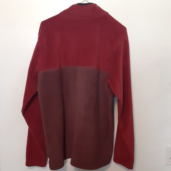 Columbia Mens Jacket Size Medium Red Two Tone Fleece Long Sleeve Pockets - Picture 4 of 6